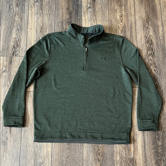 Under Armour Other - UNDER ARMOUR Golf ColdGear olive green 1/4 zip fleece lined sweatshirt Size XXL